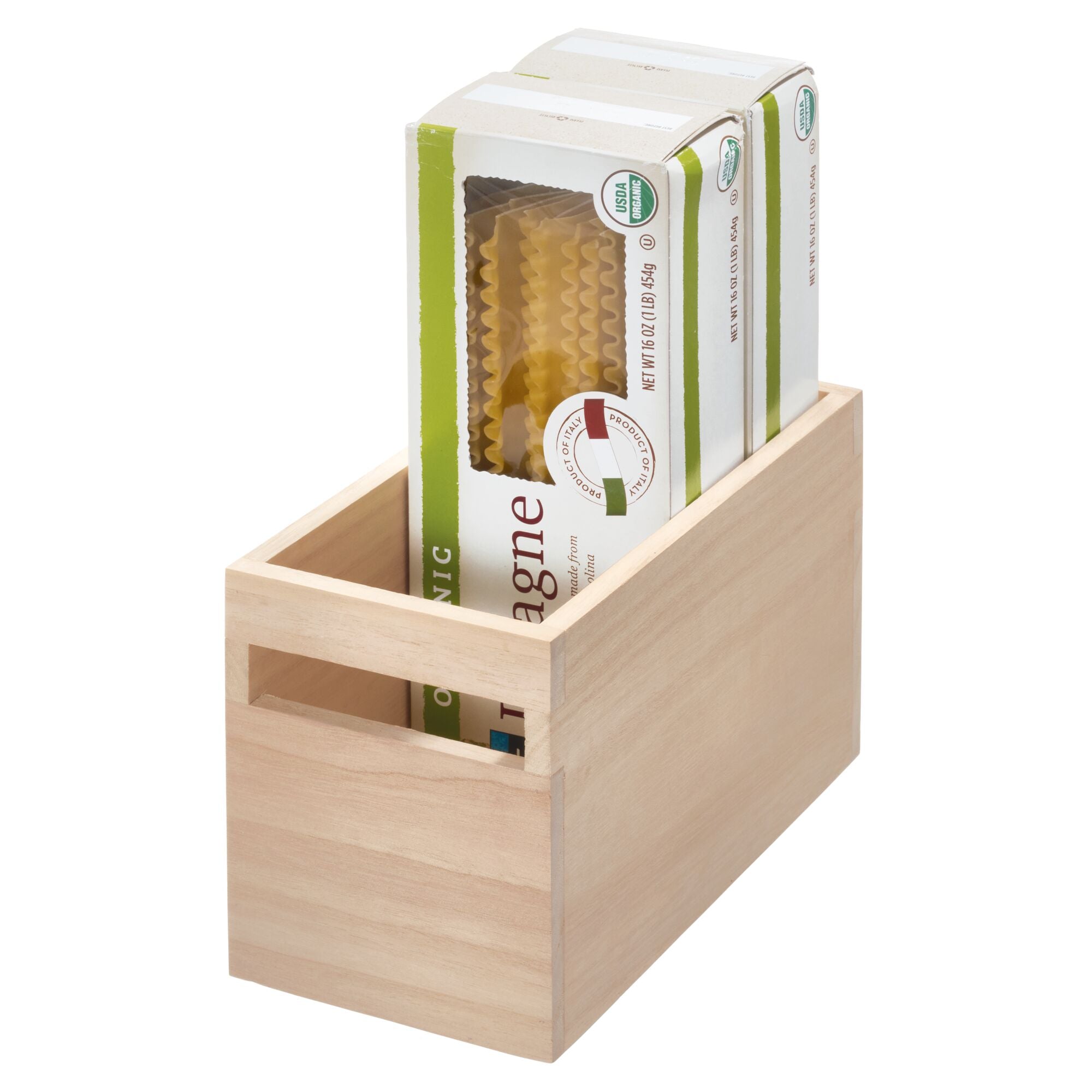 Contenitore Multiuso IDesign The Home Edit In Legno Paulonia, Apertura Frontale, 25x38x15 Cm