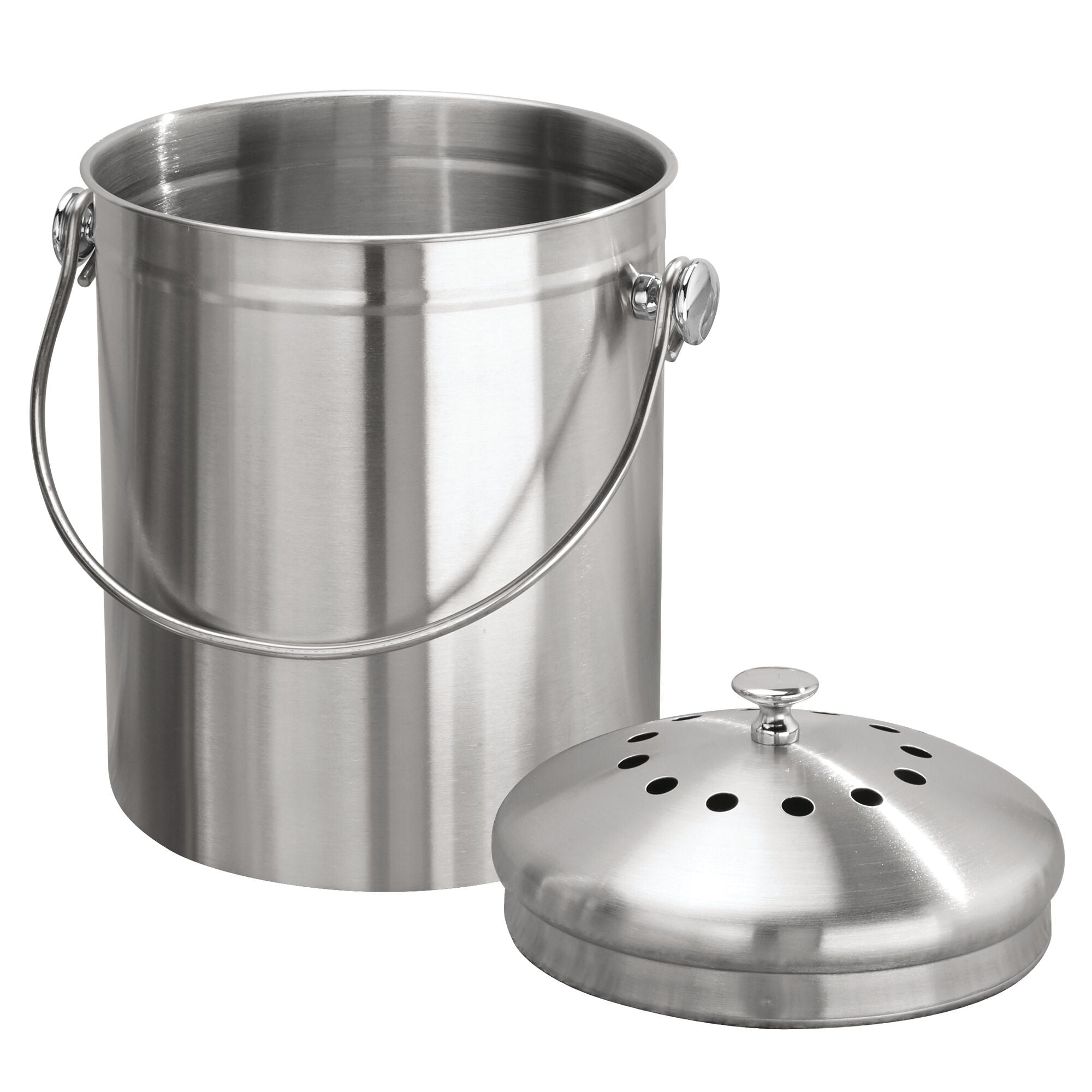 Epica 1.3 Gallon Stainless Steel Compost Bin With Charcoal Filters - Countertop Kitchen Composter