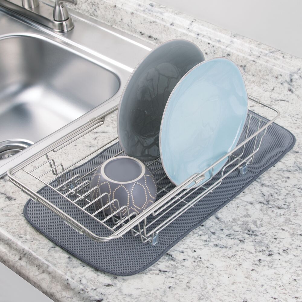 iDesign Classico Dish Drainer Over-Sink Organizer Satin