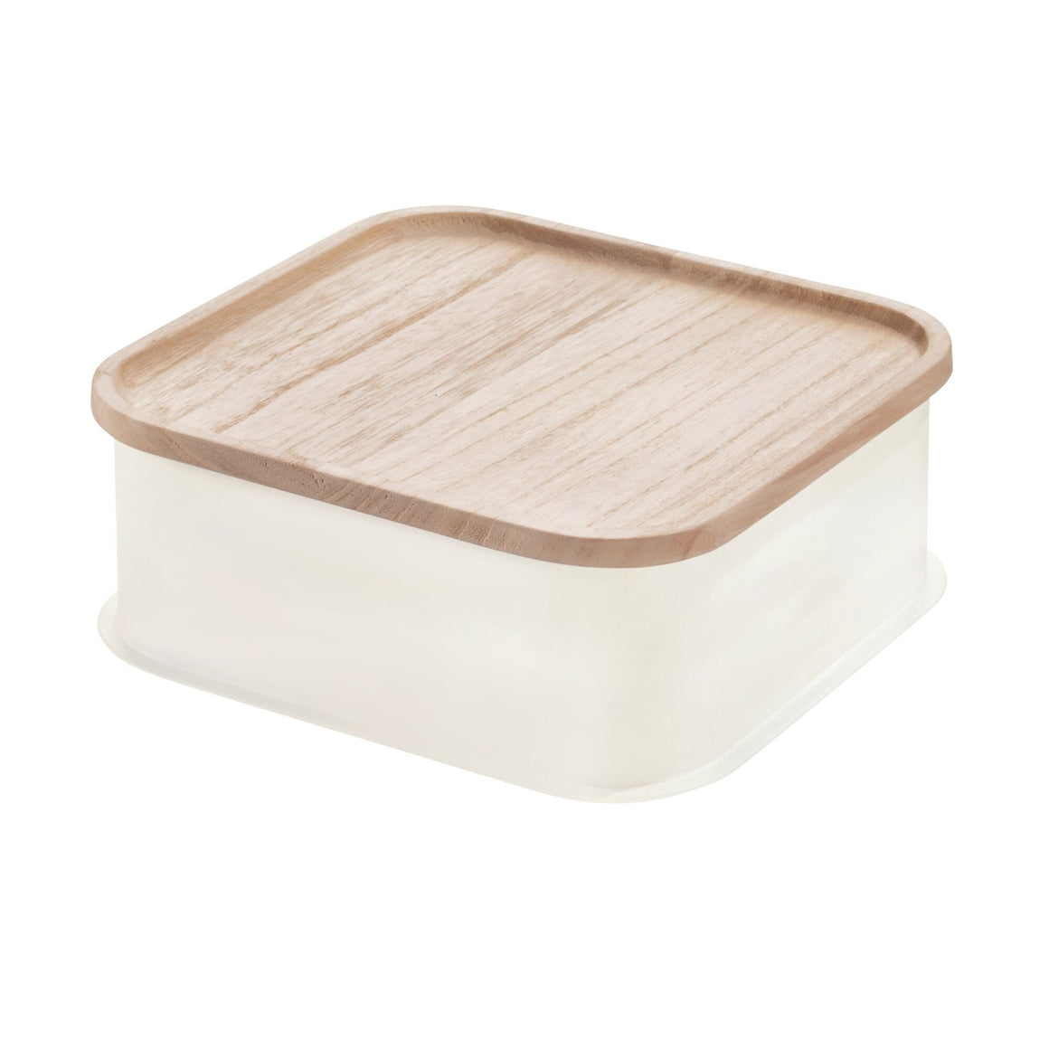 iDesign Storage Bin | Eco BPA-Free with Paulownia Wood Lid - Coconut ...